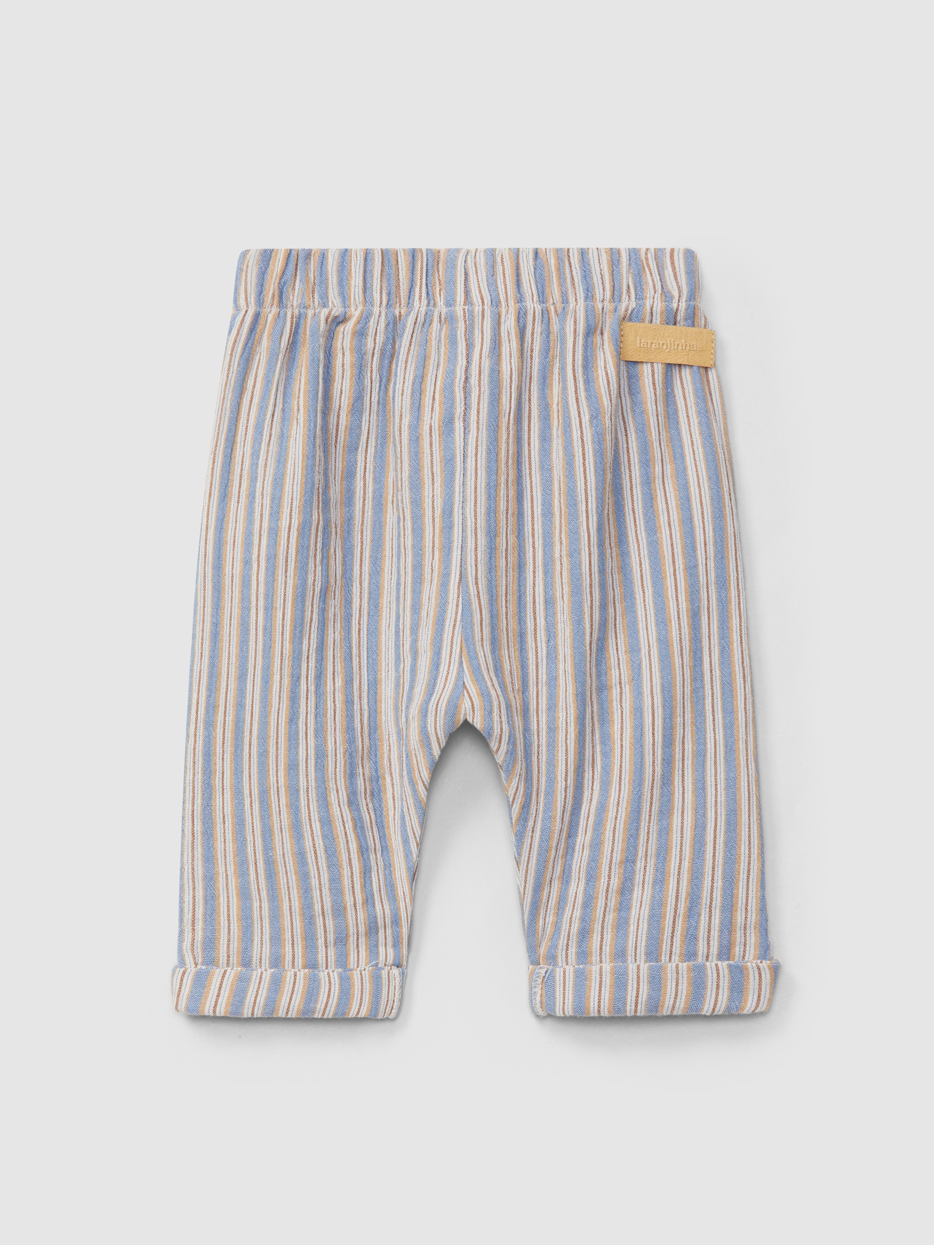Multi-coloured striped trousers