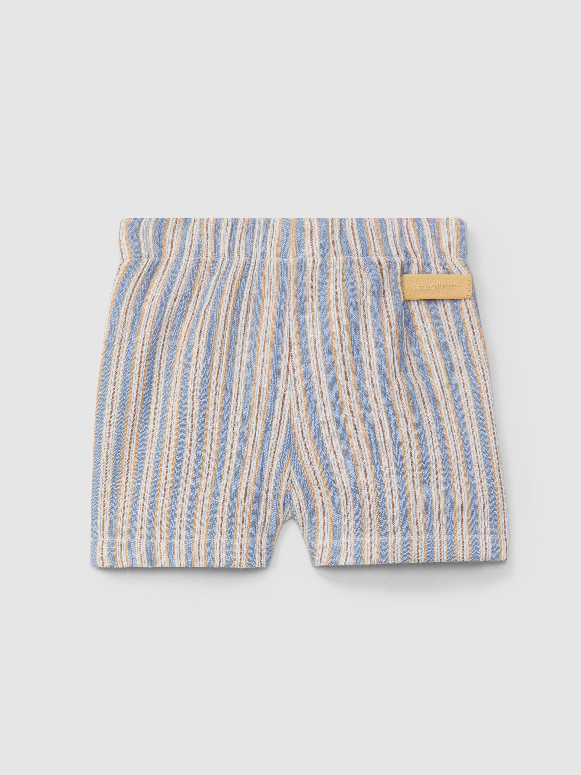 Dungaree shorts multi-coloured stripes