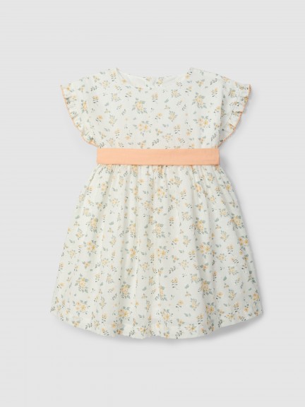 Vestido plumeti com estampado floral