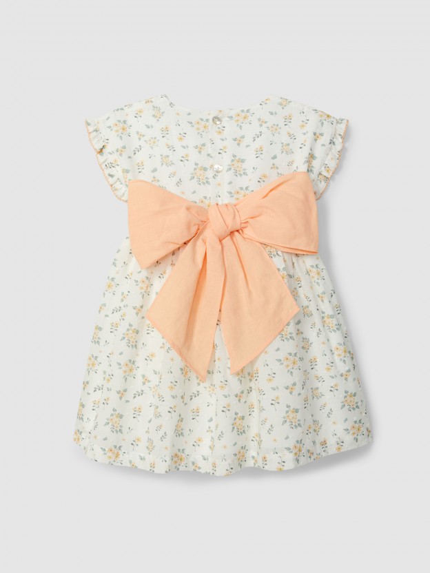 Robe plumetis avec imprim� fleuri