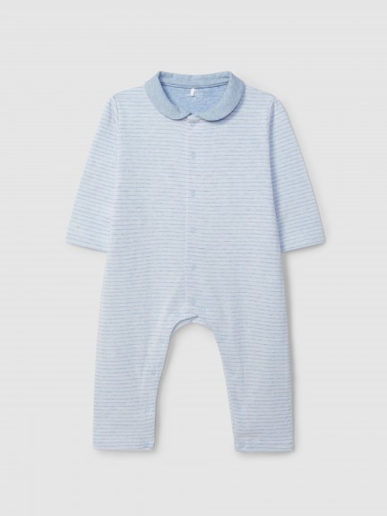Babygrow malha dupla de riscas sem p�s