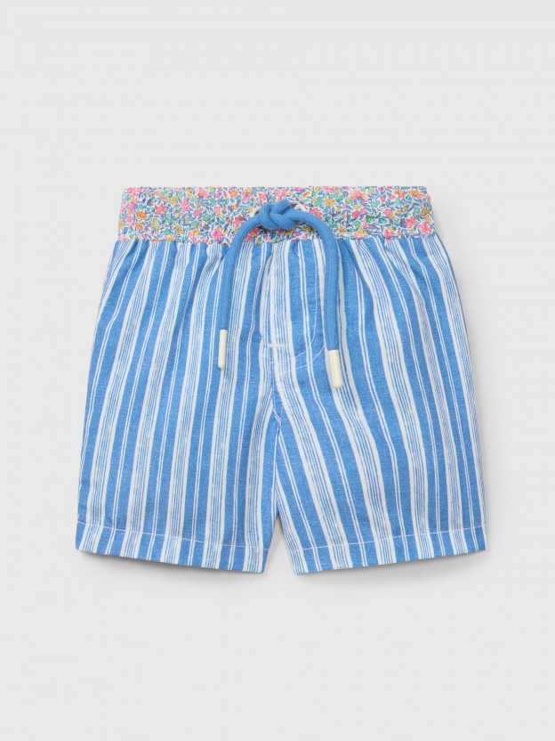 Bañador de niño flores Liberty y rayas Bañador de niño flores Liberty y rayas