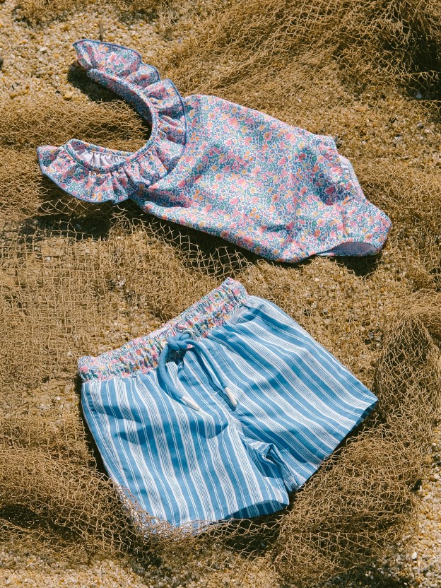 Maillot de bain fleurs Liberty bretelles croisées dans le dos Maillot de bain fleurs Liberty bretelles croisées dans le dos
