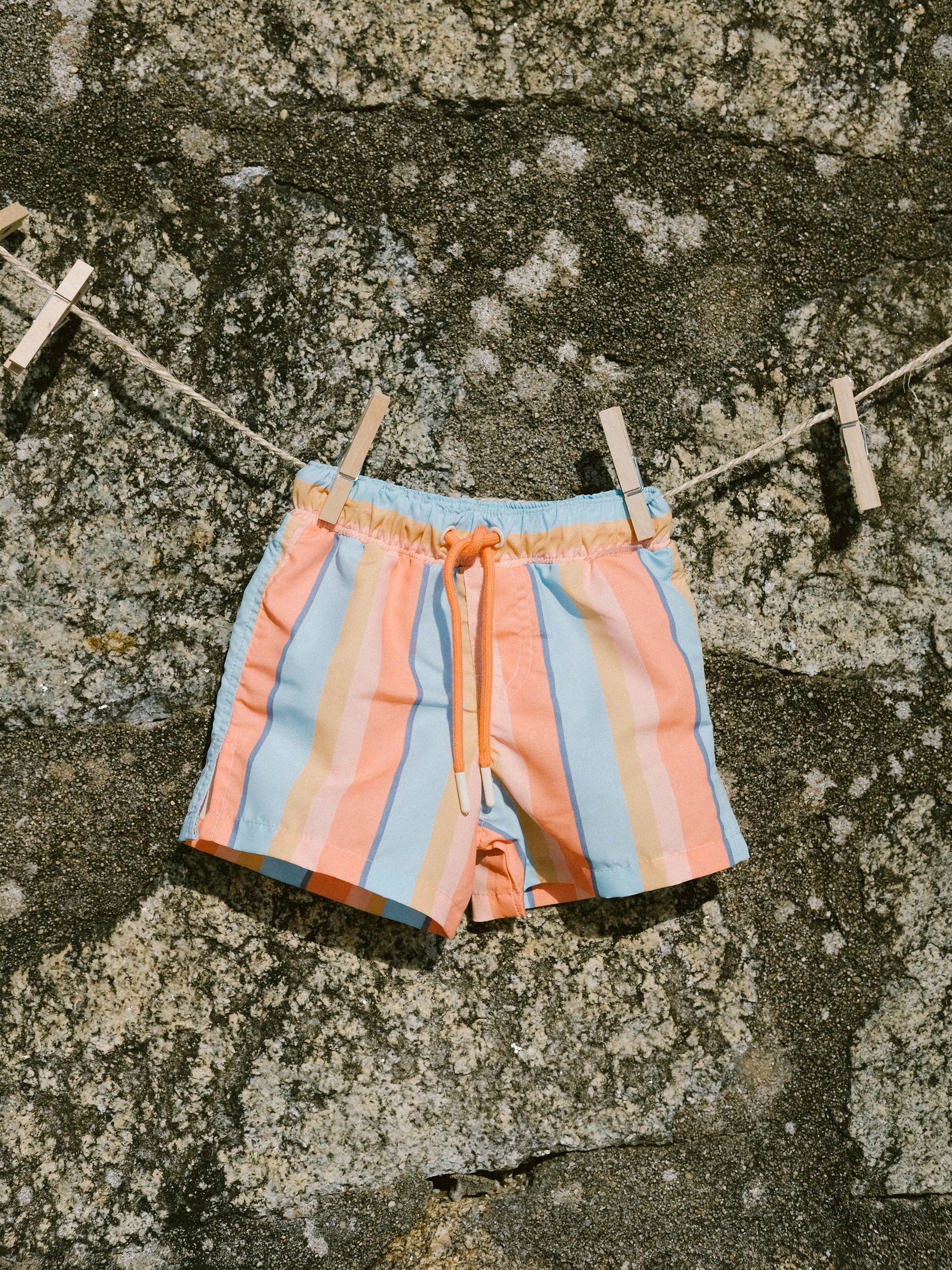 Swiimsuit bottoms multi-coloured stripes
