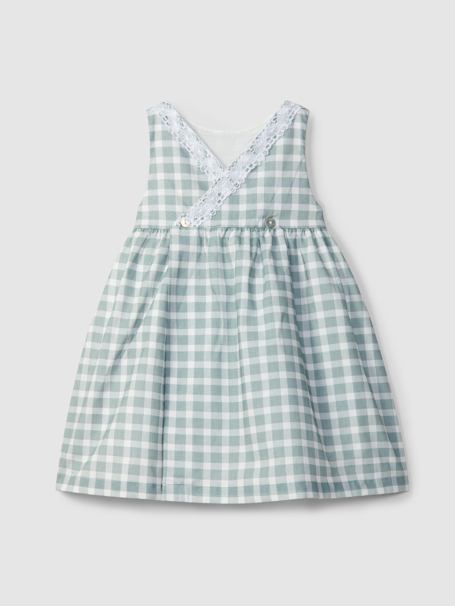 Robe à carreaux avec détails en dentelle
