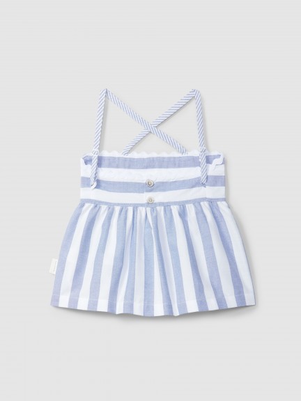 Top in striped Oxford fabric Top in striped Oxford fabric