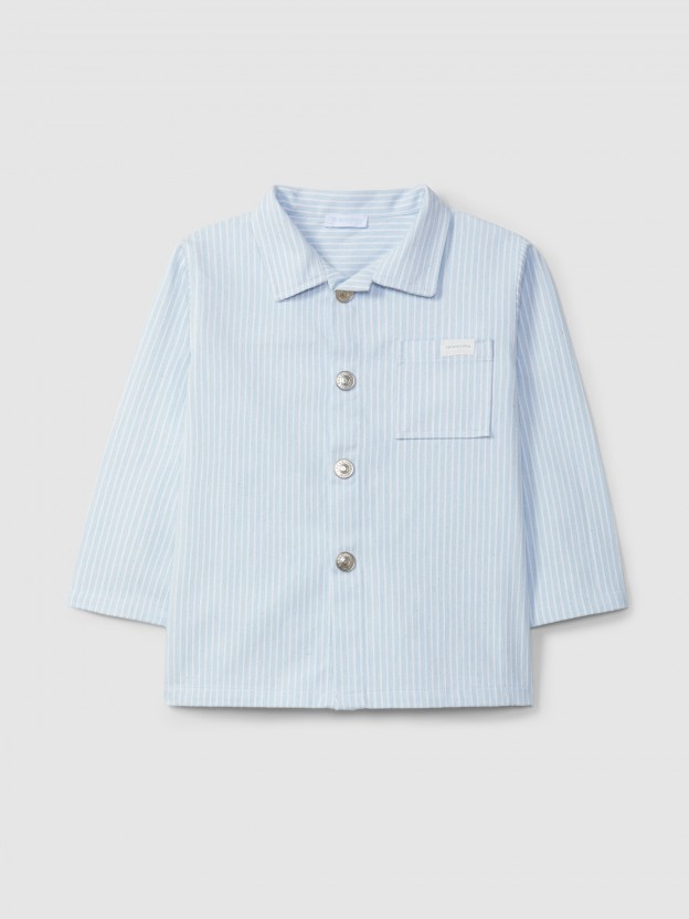 Striped denim fabric shirt Striped denim fabric shirt