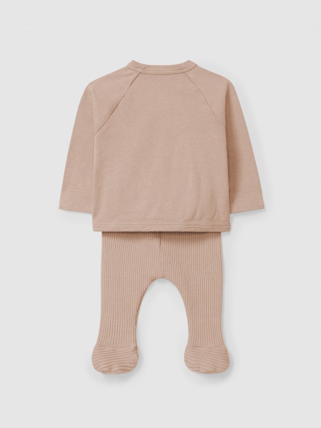 Two-piece ribbed jersey set Two-piece ribbed jersey set