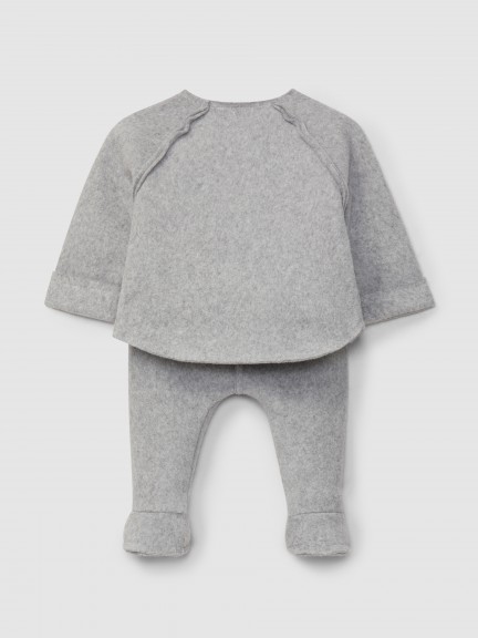 Two-piece set in organic cotton fleece Two-piece set in organic cotton fleece