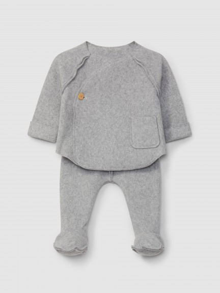 Two-piece set in organic cotton fleece Two-piece set in organic cotton fleece