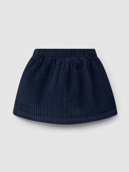 Skirt in ribbed velvet drawstring detail with pom-pom Skirt in ribbed velvet drawstring detail with pom-pom