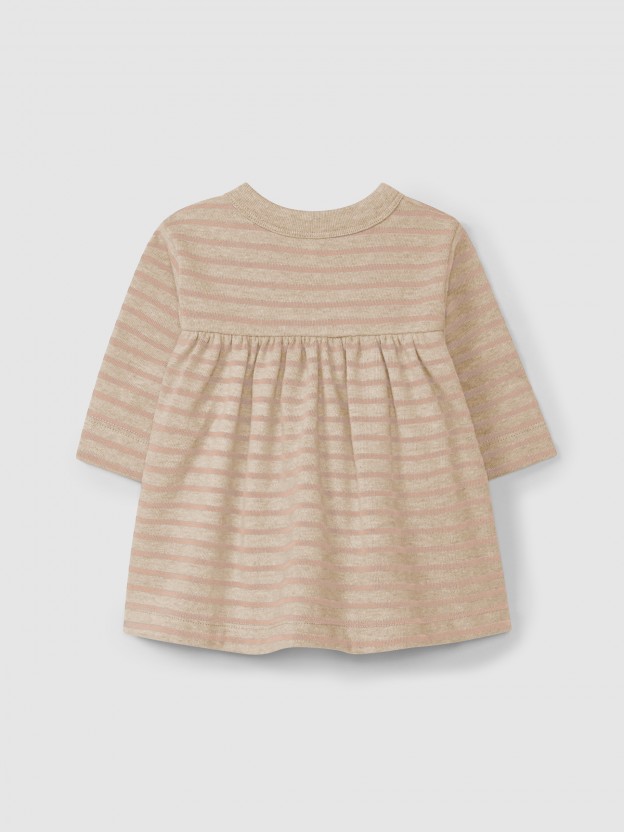 soft brushed jersey striped dress