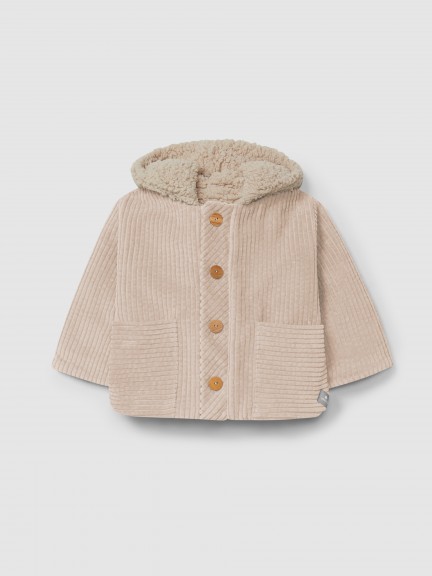 Ribbed velvet hooded jacket Ribbed velvet hooded jacket