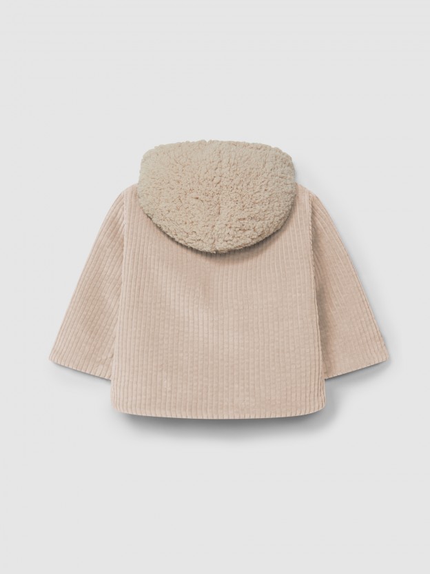 Gilet à capuche en velours cannelé Gilet à capuche en velours cannelé