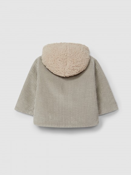 Ribbed velvet hooded jacket Ribbed velvet hooded jacket