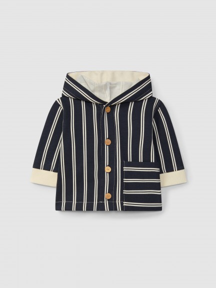 Casaco estampado com capuz Casaco estampado com capuz