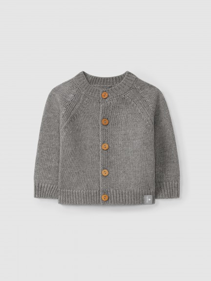Knitted cardigan with a round neckline Knitted cardigan with a round neckline