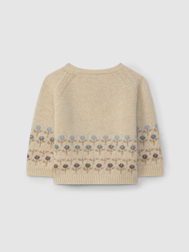 Jacquard knitted cardigan