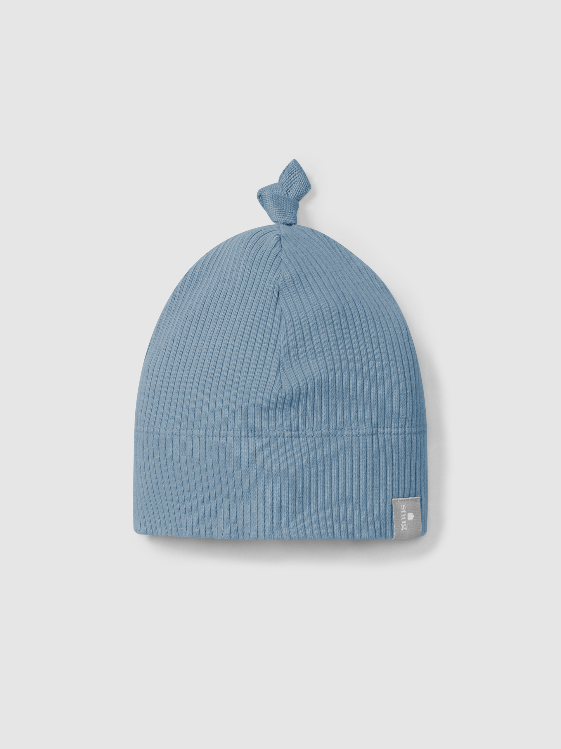 Gorro com nó em malha canelada