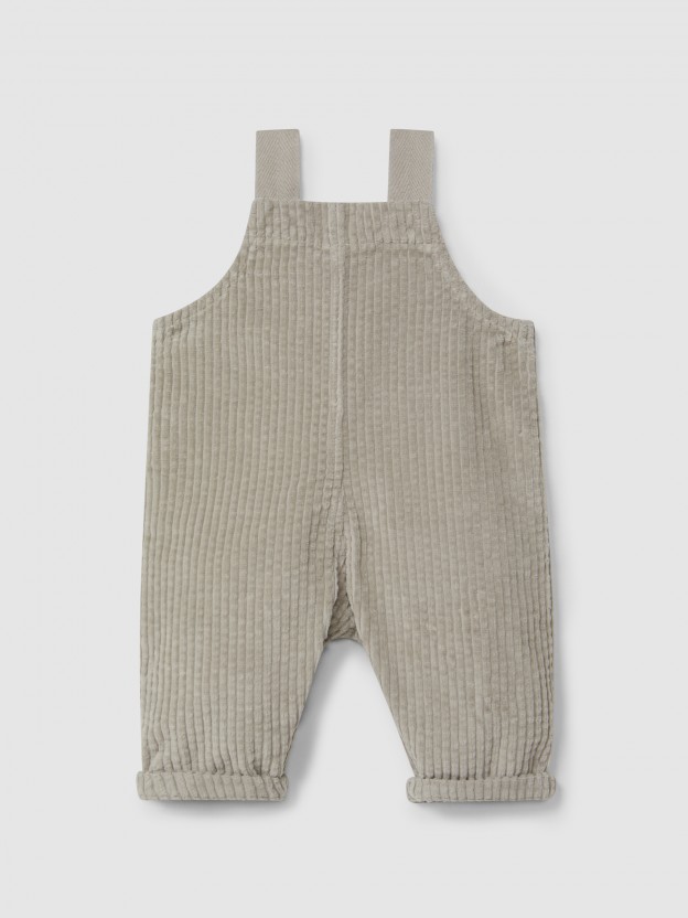 Ribbed velvet dungarees
