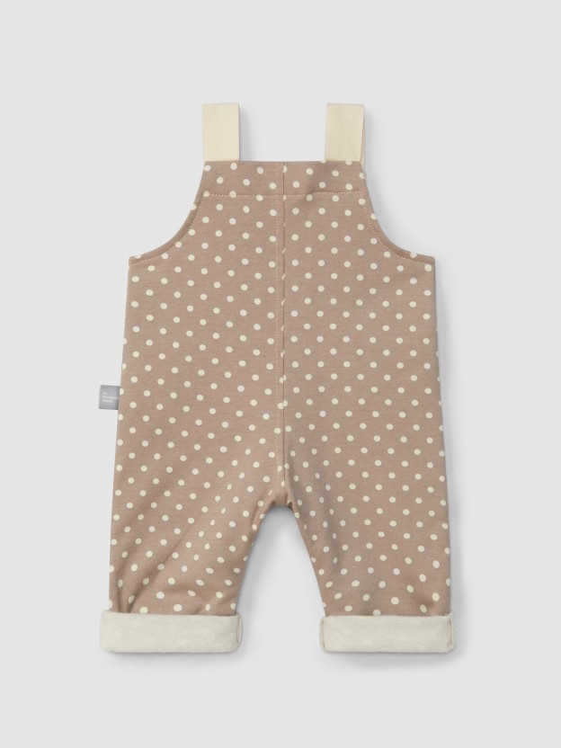 Printed dungarees with pockets
