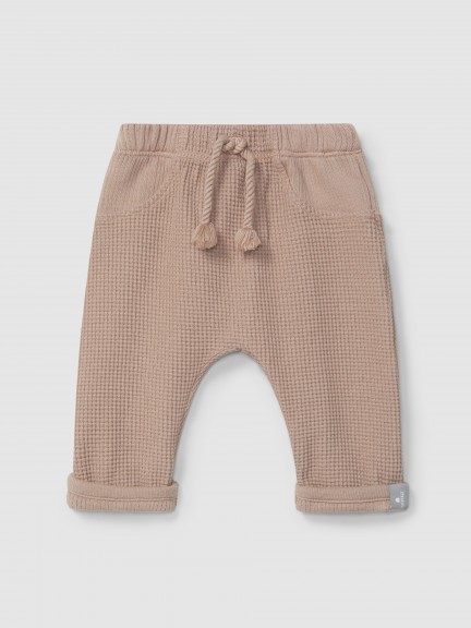 Waffle weave pull-up pants Waffle weave pull-up pants