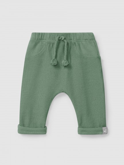 Waffle weave pull-up pants Waffle weave pull-up pants