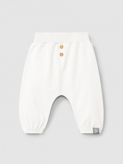 Pantalon pull-up uni en coton biologique Pantalon pull-up uni en coton biologique