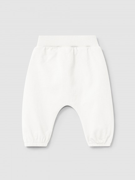 Pantalon pull-up uni en coton biologique Pantalon pull-up uni en coton biologique