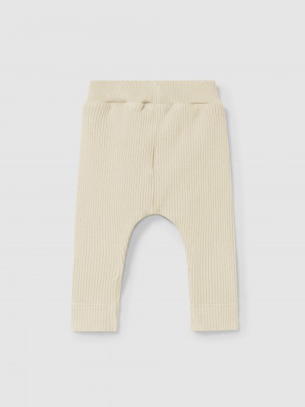 Leggings em malha canelada Leggings em malha canelada