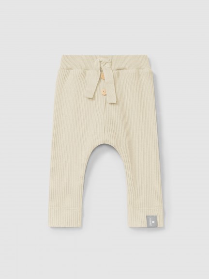 Leggings em malha canelada Leggings em malha canelada