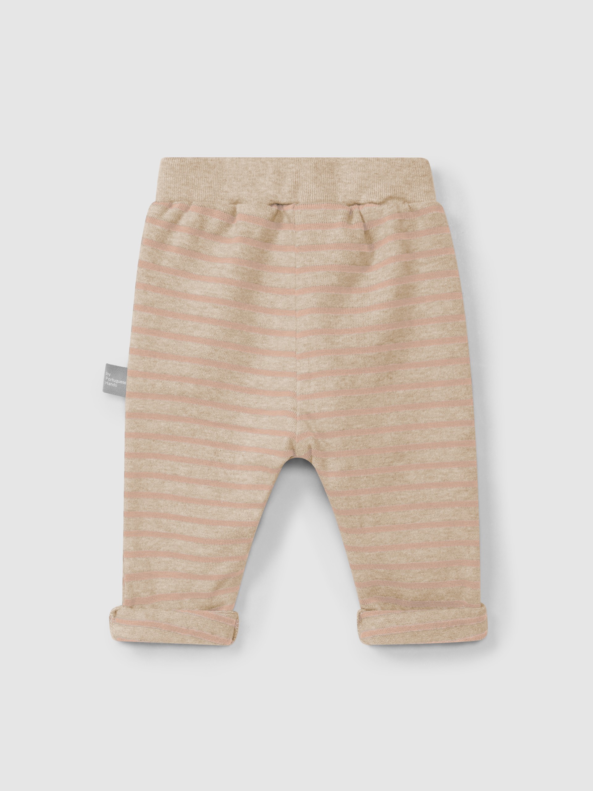 Pantalón pull-up a rayas de punto cardado