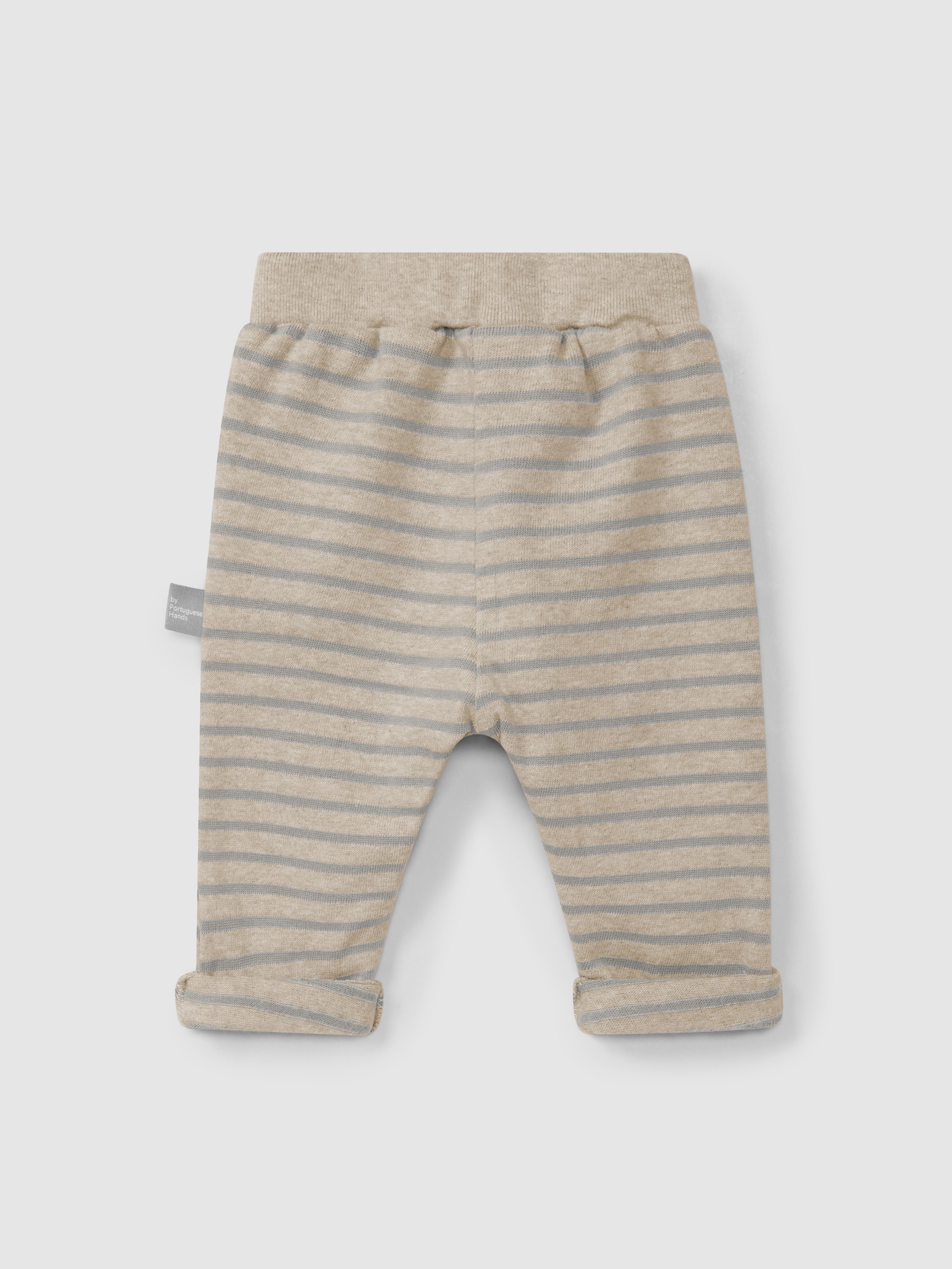 Pantalón pull-up a rayas de punto cardado