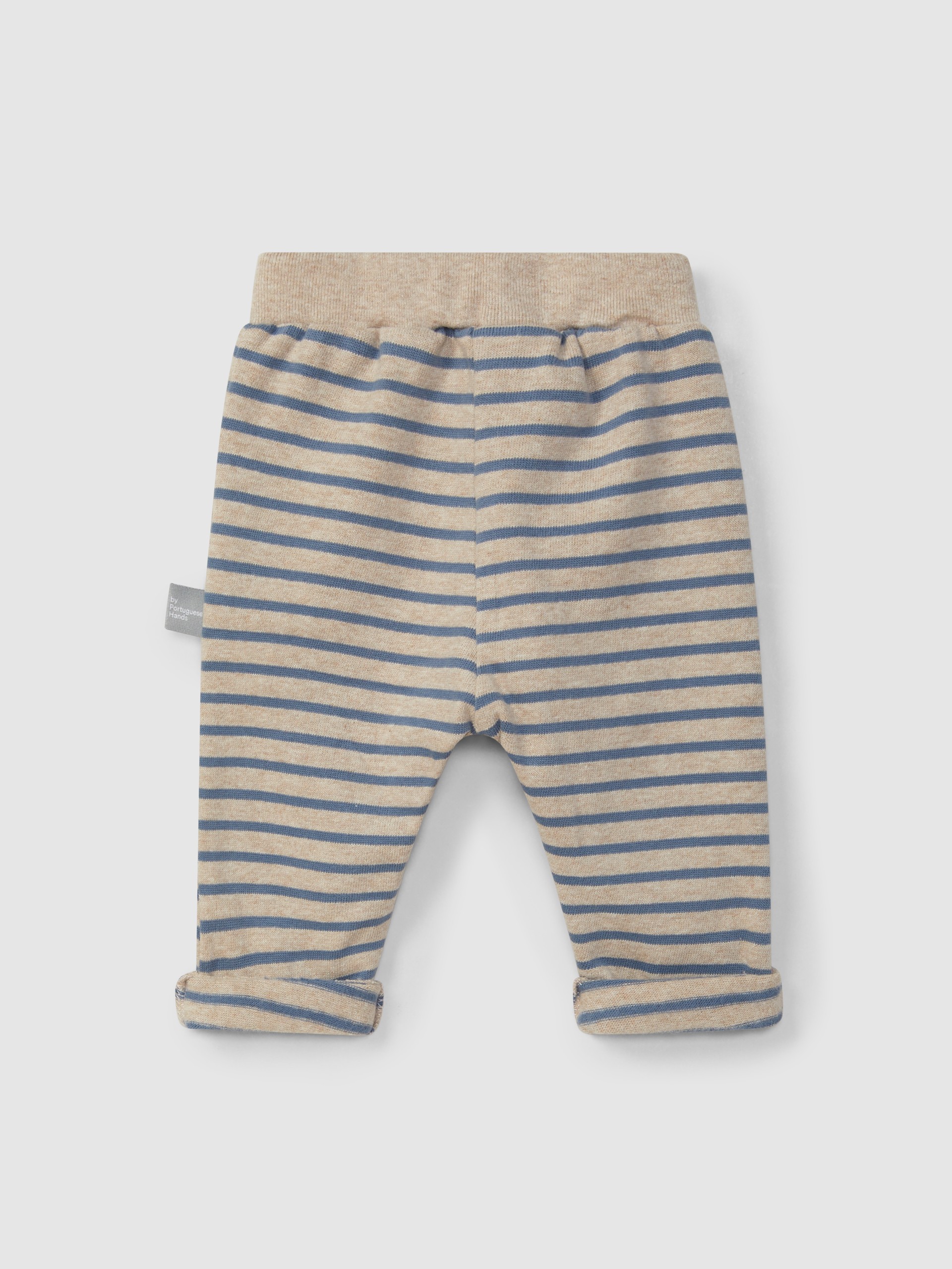 Pantalón pull-up a rayas de punto cardado