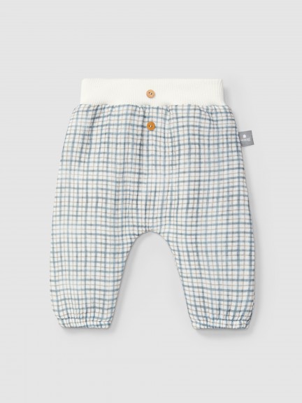 Pull-up pants in printed muslin Pull-up pants in printed muslin
