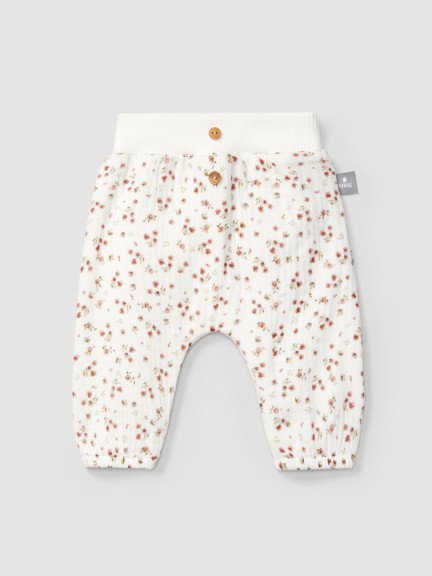 Pull-up pants in printed muslin Pull-up pants in printed muslin