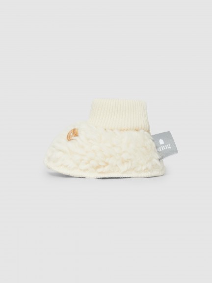 Booties in organic cotton fur Booties in organic cotton fur