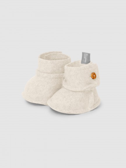 Petites bottes en maille polaire en coton biologique avec bouton