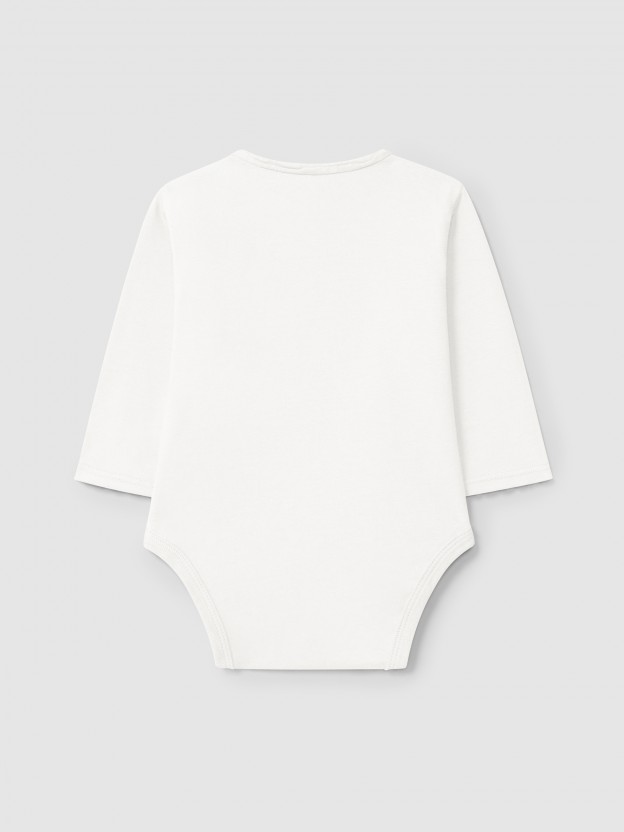 Body � col rond avec poche en coton biologique