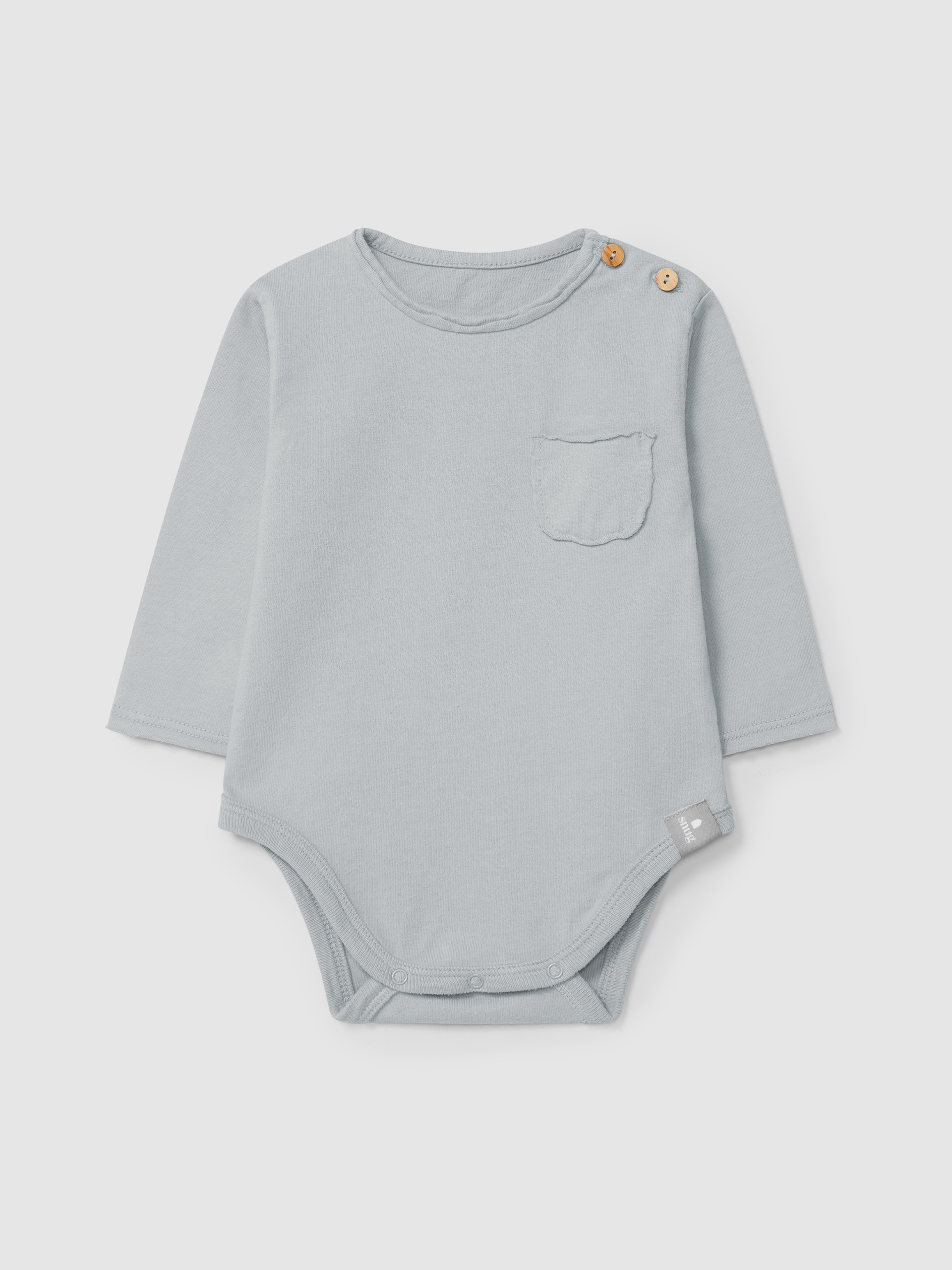 Body à col rond avec poche en coton biologique