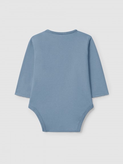 Collarless bodysuit in organic cotton with pocket Collarless bodysuit in organic cotton with pocket