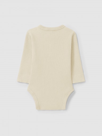 Ribbed jersey collarless bodysuit Ribbed jersey collarless bodysuit