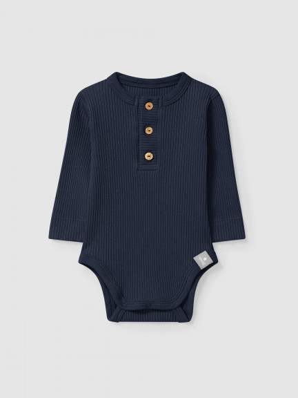 Ribbed jersey collarless bodysuit Ribbed jersey collarless bodysuit