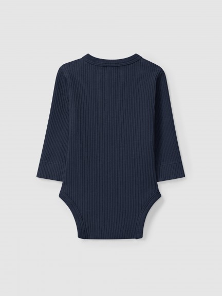Ribbed jersey collarless bodysuit Ribbed jersey collarless bodysuit
