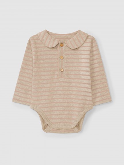 soft brushed jersey striped bodysuit