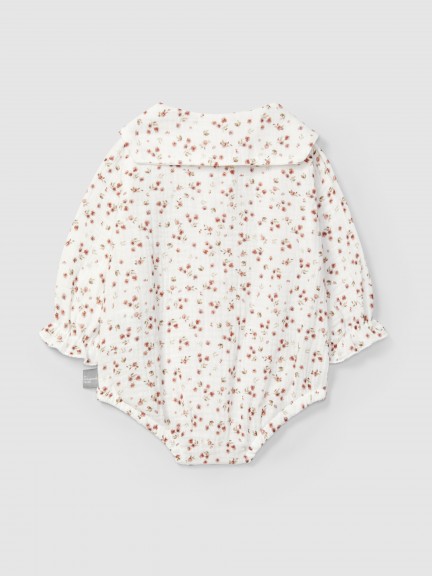 Bodysuit in floral printed muslin Bodysuit in floral printed muslin