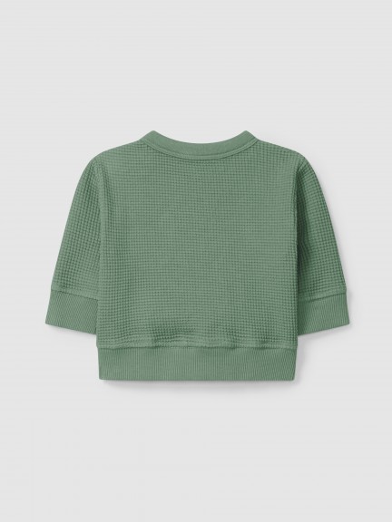 Sweatshirt « smile » en maille gaufrée Sweatshirt « smile » en maille gaufrée
