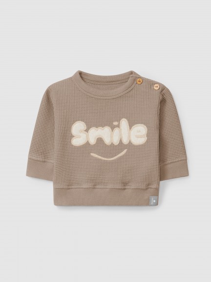 Waffle weave "smile" sweatshirt Waffle weave "smile" sweatshirt
