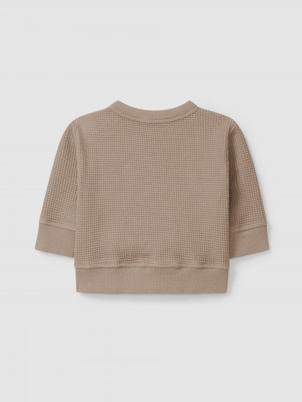 Waffle weave "smile" sweatshirt Waffle weave "smile" sweatshirt