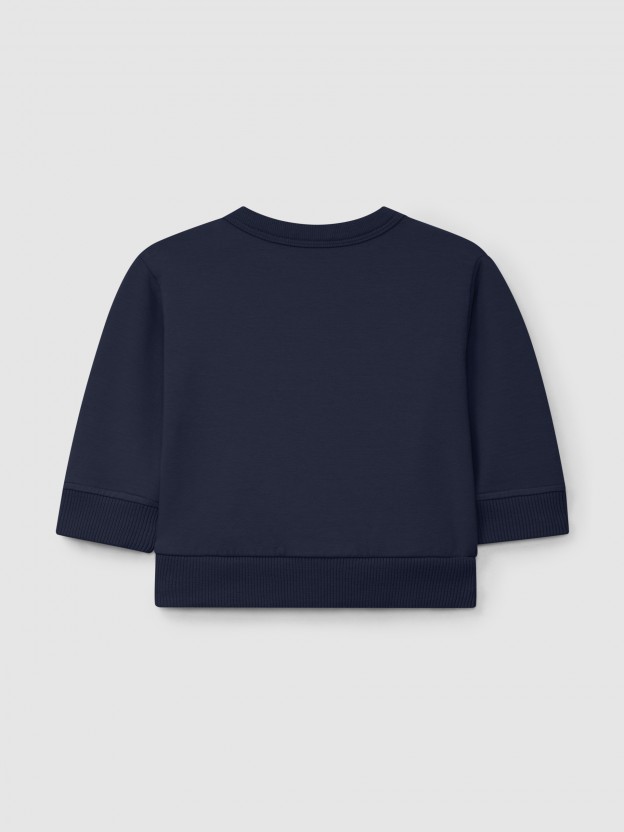 Plush sweatshirt with kangaroo pockets